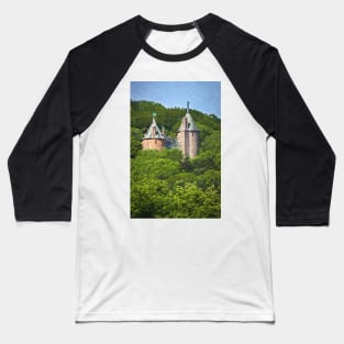 Castell Coch Impressionist Style Baseball T-Shirt